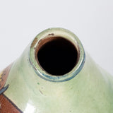 c.1930's Tlaquepaque Mexican Green Gourd Vessel by Arias