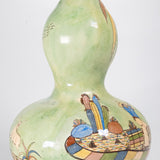 c.1930's Tlaquepaque Mexican Green Gourd Vessel by Arias