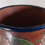 c.1930's Large Tonala Birds of Paradise and Floral Pottery Floor Vase