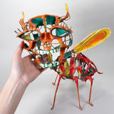 Saulo Moreno Hernandez attr. - Mexican Surreal Folk Art Wire Calavera Bug