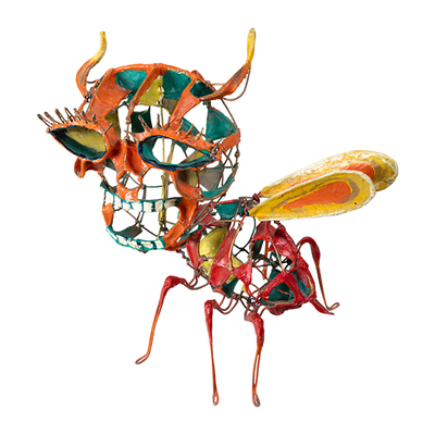 Saulo Moreno Hernandez attr. - Mexican Surreal Folk Art Wire Calavera Bug