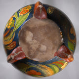 C.1930s Large Tonala Pre-Columbian Revival Tripod Pottery Floor Vase with Serpent Handles