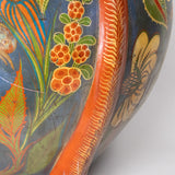 C.1930s Large Tonala Pre-Columbian Revival Tripod Pottery Floor Vase with Serpent Handles
