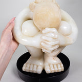 Francisco Arturo Marin (1907-1979) - "The Cry" White Onyx Sculpture on Marble Base , C.1945