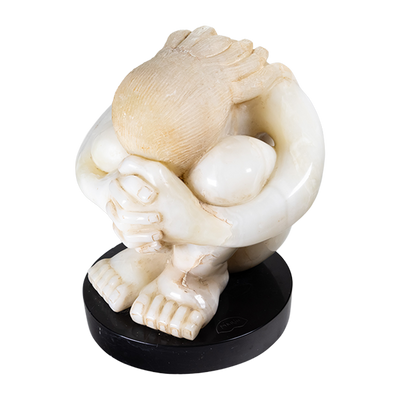 Francisco Arturo Marin (1907-1979) - "The Cry" White Onyx Sculpture on Marble Base , C.1945