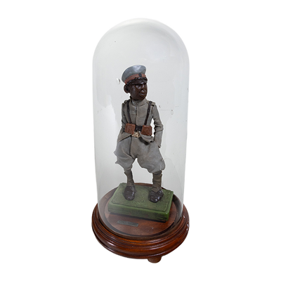 Luis Hidalgo (1901-1986) - "Juan Soldado" Mexican Wax Figure with Glass Dome, Dated 1930