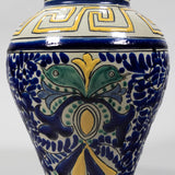 Antique Mexican Talavera Regal Polychrome Vase, C.1900-20s