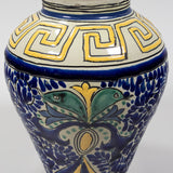 Antique Mexican Talavera Regal Polychrome Vase, C.1900-20s
