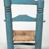 C.1930's Mexican Folk Art  Doll/Child's Chair with Rush Seat