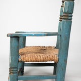 C.1930's Mexican Folk Art  Doll/Child's Chair with Rush Seat