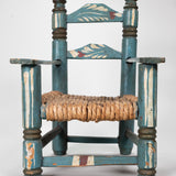 C.1930's Mexican Folk Art  Doll/Child's Chair with Rush Seat