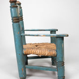 C.1930's Mexican Folk Art  Doll/Child's Chair with Rush Seat