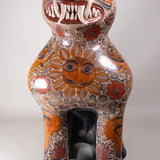 Pair of Monumental Vintage Tonala Mexican Pottery Nagual Jaguars