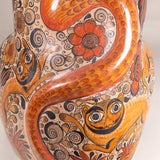 Pair of Monumental Vintage Tonala Mexican Pottery Nagual Jaguars