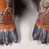 Pair of Monumental Vintage Tonala Mexican Pottery Nagual Jaguars