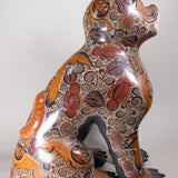 Pair of Monumental Vintage Tonala Mexican Pottery Nagual Jaguars