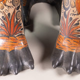 Pair of Monumental Vintage Tonala Mexican Pottery Nagual Jaguars