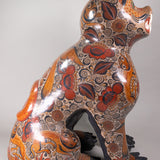 Pair of Monumental Vintage Tonala Mexican Pottery Nagual Jaguars