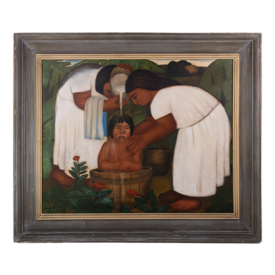 Juan De'Prey (1904-1962) - "El Bano" Oil Painting