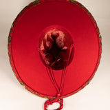 1920's Red Mexican China Poblana Sombrero