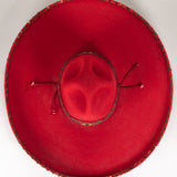 1920's Red Mexican China Poblana Sombrero