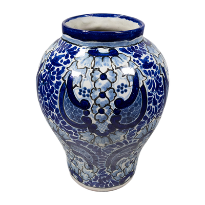 Ysauro Uriarte - Puebla Mexican Talavera Vase, Dated 1974