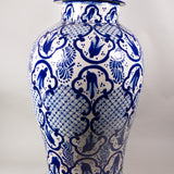 Ysauro Uriarte - Tall Vintage Mexican Talavera Jar with Lid