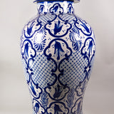 Ysauro Uriarte - Tall Vintage Mexican Talavera Jar with Lid