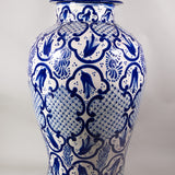 Ysauro Uriarte - Tall Vintage Mexican Talavera Jar with Lid