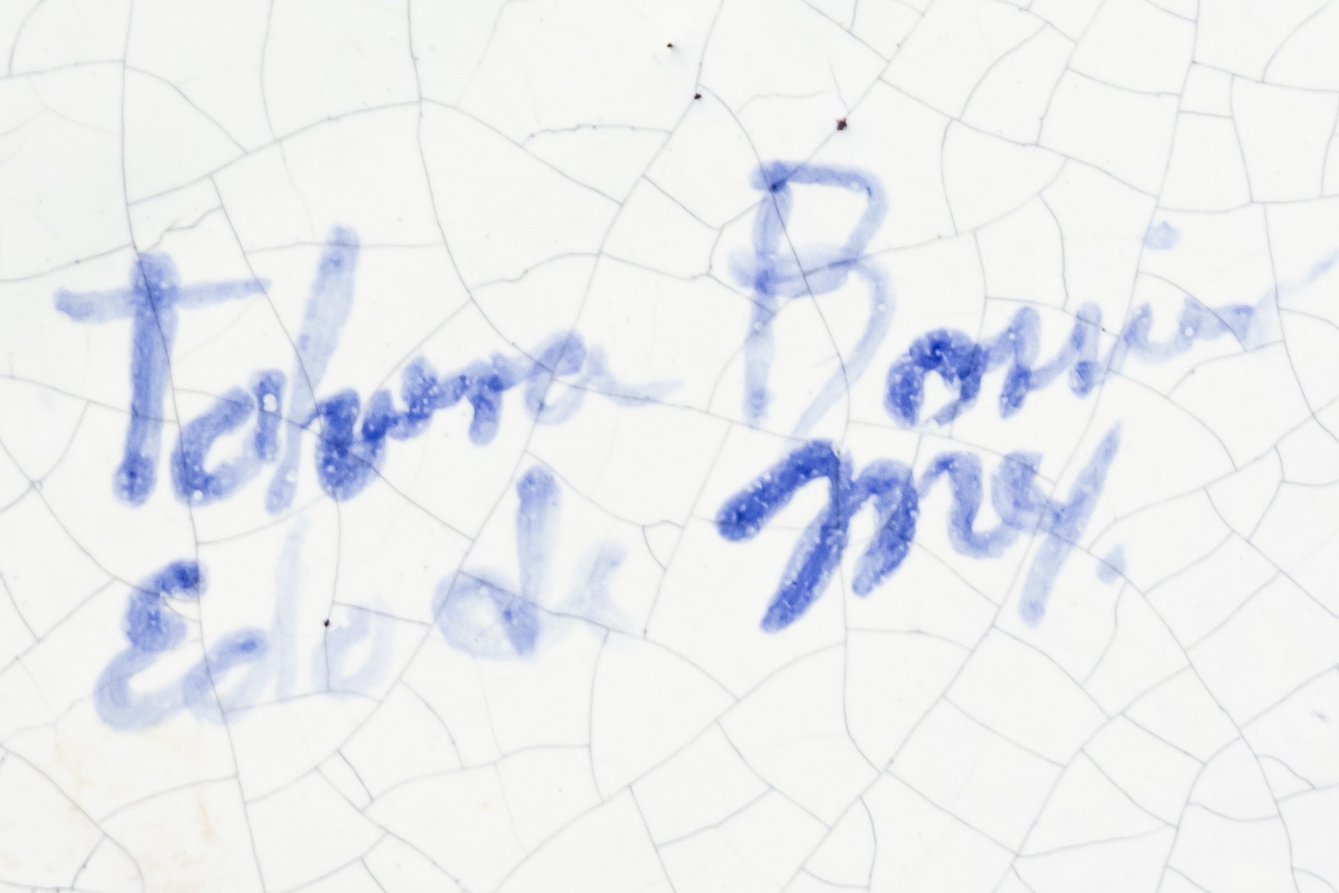 Signature reads, "Talavera B...?, Edo de Mex."