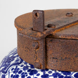 20th Century Mexican Blue & White Talavera Chocolatero with Iron Lid