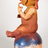 Jorge Marín - c.1996 Polychrome Clay Pottery Bird Mask Putti Sculptures