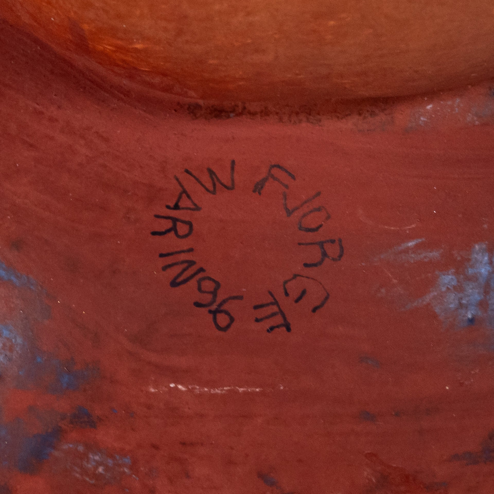 Mark reads, "F Jorge Marin 96."