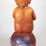 Jorge Marín - c.1996 Polychrome Clay Pottery Bird Mask Putti Sculptures