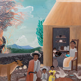 Felix Camilo Ayala - Mexican Village Scene, Native/Indigenous Art Oil Painting, Dated 1983