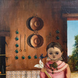 Agapito Labios (1898-1996) - Little Girl Kitchen/Cocina Scene, Oil Painting