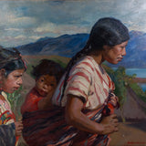 Kurt Leyde - "Enfants" Oil Painting of Guatemalan Mother and Children