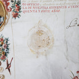 Spanish Document with Scroll and Cloth