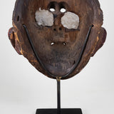 Antique 19th/20th Century Guatemalan Conquistador Dance Mask on Stand
