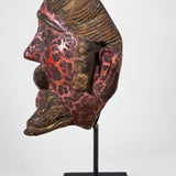 Antique 19th/20th Century Guatemalan Conquistador Dance Mask on Stand
