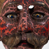 Antique 19th/20th Century Guatemalan Conquistador Dance Mask on Stand