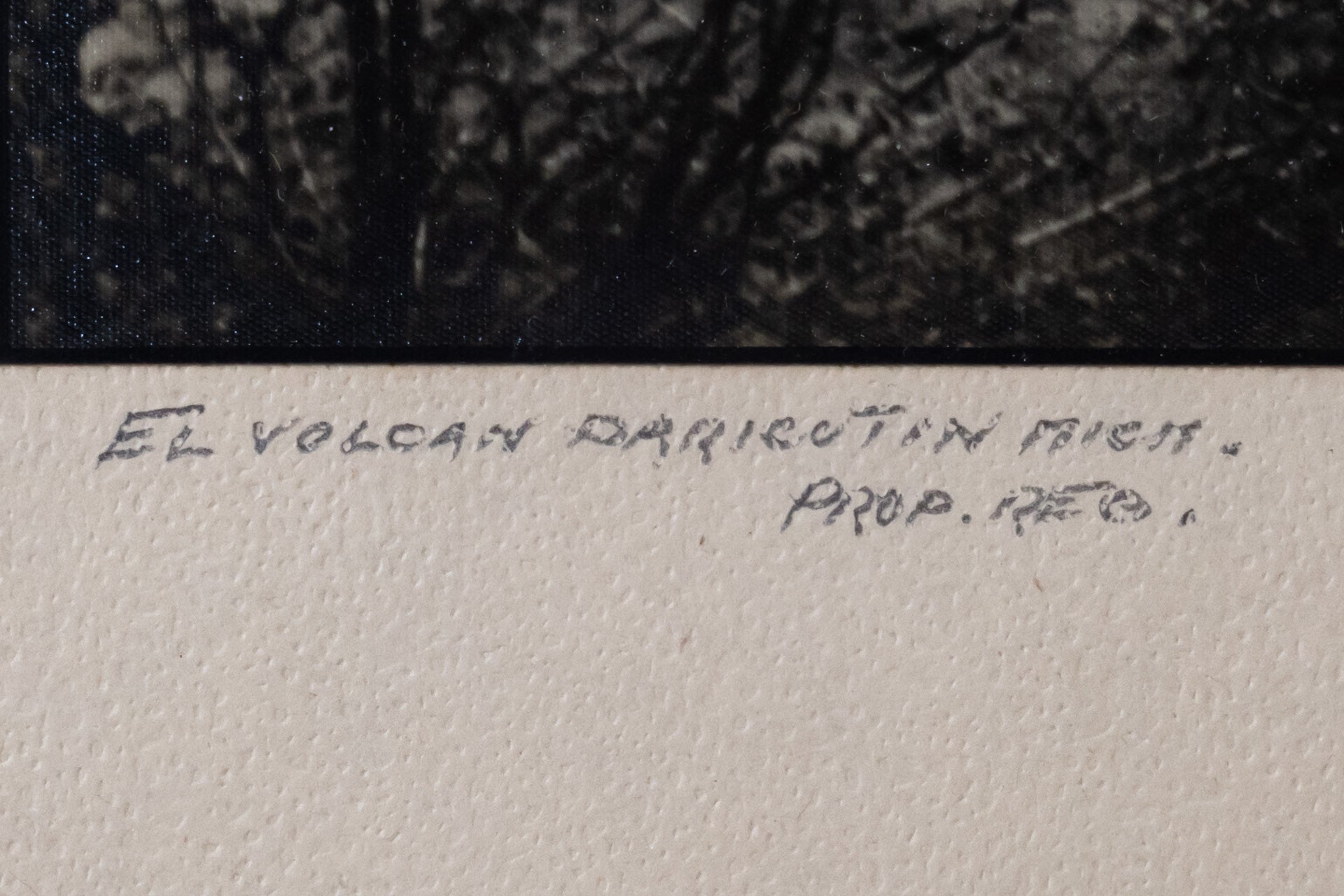 Written title reads, "El Volcan Parícutin Mich. Prop. Reg."