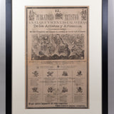 José Guadalupe Posada - Antique c.1890 "El Purgatorio Artístico" Mexican Broadside Print