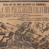 José Guadalupe Posada - c.1910 Antique "Don Quixote" Mexican Broadside Print