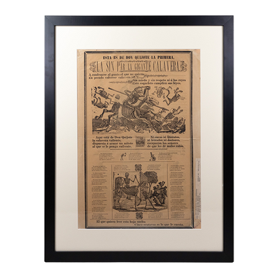 José Guadalupe Posada - c.1910 Antique "Don Quixote" Mexican Broadside Print