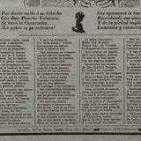 José Guadalupe Posada - c.1912 Antique "Calaveras de la Cucaracha" Mexican Broadside Print