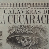 José Guadalupe Posada - c.1912 Antique "Calaveras de la Cucaracha" Mexican Broadside Print