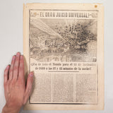 José Guadalupe Posada - Antique c.1899 Mexican "El Gran Juicio Universal" Broadside Print