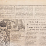 José Guadalupe Posada - Antique c.1899 Mexican "El Gran Juicio Universal" Broadside Print