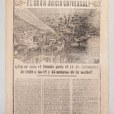José Guadalupe Posada - Antique c.1899 Mexican "El Gran Juicio Universal" Broadside Print